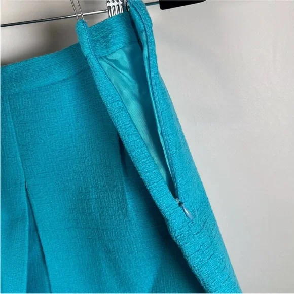 Zara NWT tweed  blue mini pleated skort / skirt with built in hidden shorts - Picture 8 of 12